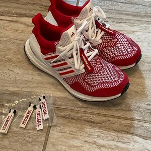 Adidas Indiana Hoosiers Red and White Running Shoes